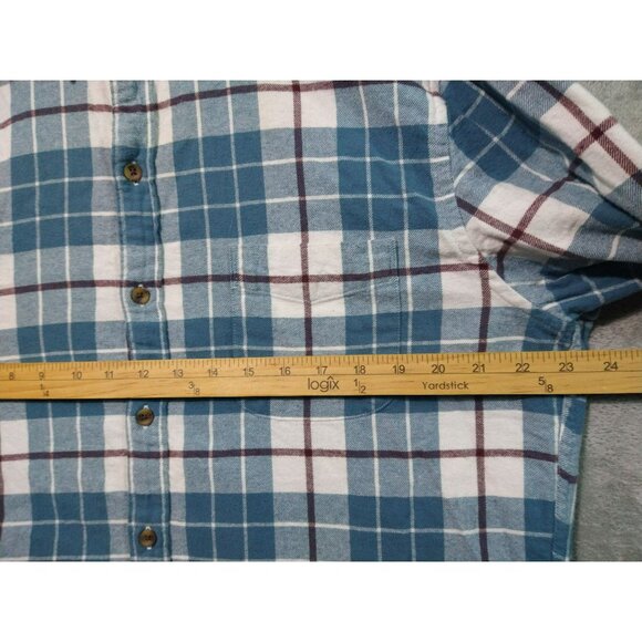 J Crew Shirt Mens XL Blue Plaid Flannel Slim Fit Long Sleeve Button Up Casual - Picture 5 of 9
